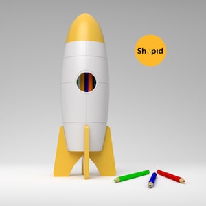 STL Rocket 3d organizer na ołówki do drukowania do domu i biura oraz na biurko dla dzieci