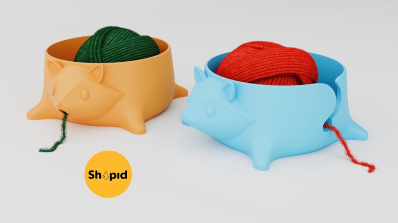 Raccoon Yarn Bowl STL File, 3D Printable Knitting & Crochet Organizer, Commercial License image 3