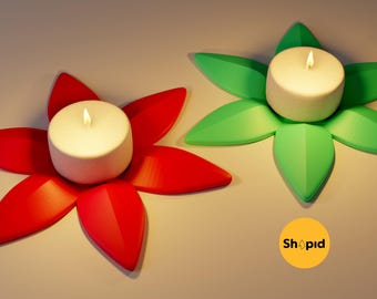 3D Printed Lotus Tealight Holder: Floral Table Centerpiece (STL File)