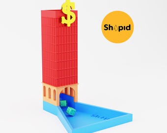 Skyscraper Dice Tower STL File: American High-Rise Design for Board Games (3D Printing)