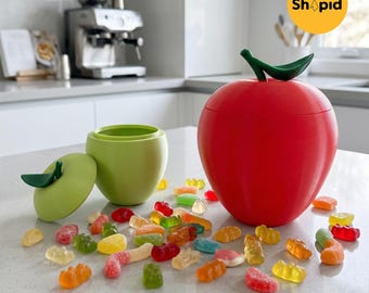 3D Print Apple stl Container with Snap-On Lid - Fruit Storage Box  - Commercial license - Support-Free