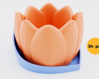 Maceta con hojas: archivo STL imprimible en 3D