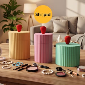 Erdbeere Schmuck-Box STL 3D Druck Set: Ring, Armband, Ohrring (Digitale Datei)