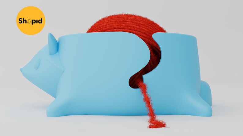 May include: A light blue yarn bowl shaped like a hedgehog with a smooth matte finish. A large ball of red yarn sits inside the bowl, with a single strand of red yarn extending through a curved opening on the side. The text Shpid is visible.