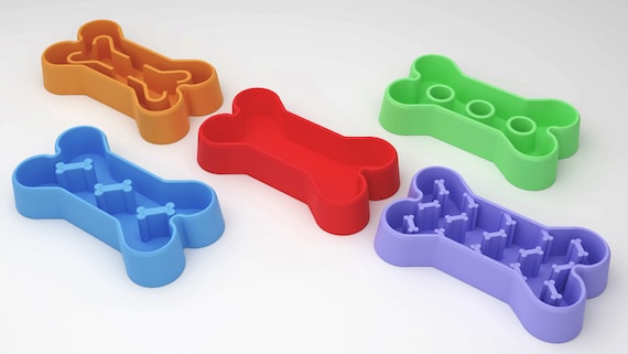 STL 3D print Dog bowl file SET, slow feed your pet