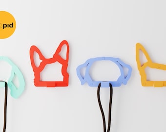 Dog Leash Holder Hooks STL File: 3D Printing, Ears Design (Digital File)