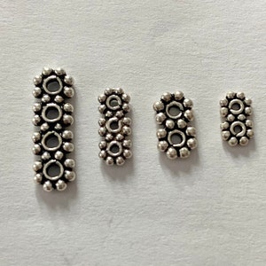 Sterling Silver 925 Daisy Spacer flower bead rondelle 4mm with hole 0.8mm