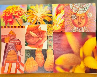 Collage card- tangerine