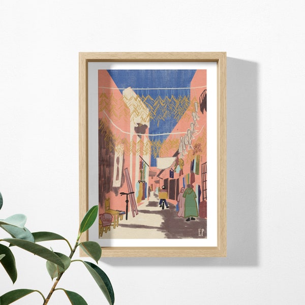 Geben Sie die Medina als Kunstdruck für die Marokko-Erdbebenhilfe ein
