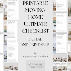 The Ultimate Moving Checklist, House Move Checklist, Home checklist, Home Buyer Moving To-Do List, Moving Home, Moving Planner, Moving Guide