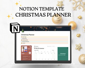 Agenda de Natal do modelo de noção | Planejador de férias, calendário de Natal, planejador de noção, modelo de noção, contagem regressiva de natal