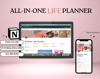 Planejador de modelo de noção tudo em um - Notion Dashboard, Notion Calendar, ADHD Notion Planner Pink Aesthetic, Girl Planner