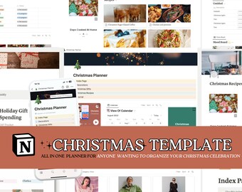 Agenda de Natal do modelo de noção | Planejador de férias, calendário de Natal, planejador de noção, modelo de noção, contagem regressiva de natal