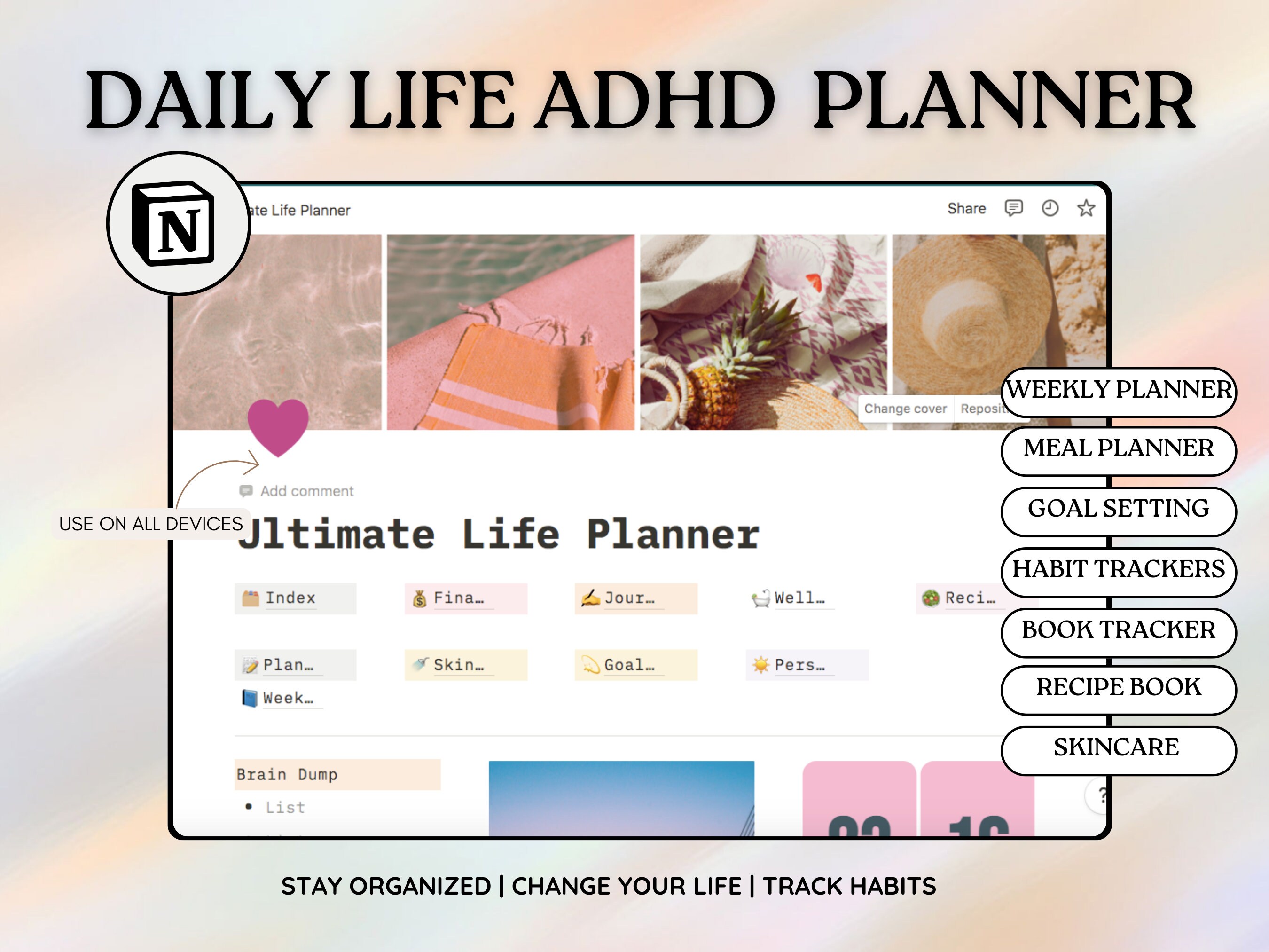 ADHD Notion Template Planner All in One Notion Template Notion ...