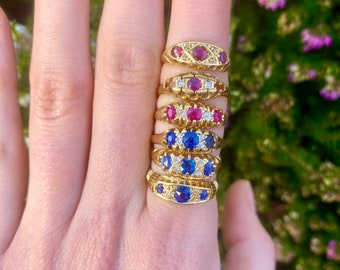 Sapphire and diamond ring in 18ct yellow gold