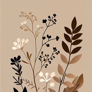 Minimalist Flowers Gallery Wall Downloadable Botanical Line Art Botany Prints Neutral Wall Art Floral Printable Art Boho Wall Print