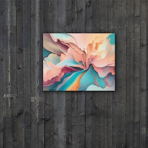 Abstract Pastel Art on Canvas 16x20 Vibrant Vivid Aura 3D Retro Vintage Custom Painting Poster Decor Wall Art Modern