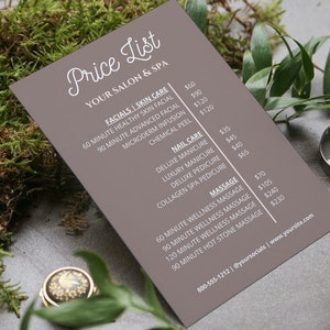 Minimalist Price List Canva Editable Template Boho Small Business Modern Client Prices Simple Template Services Offered Easy Business