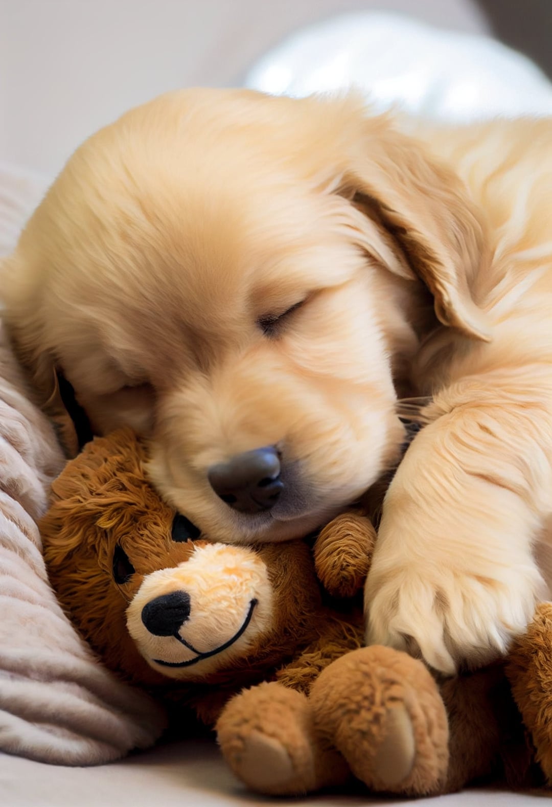 Cute Puppy Sleeping With Teddy Bear Golden Retriever Adorable Happy  Labrador Funny Dog Animal Nursery Digital Print Home Decor Wall Art Gift -  Etsy