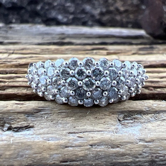 Estate 10k White Gold Ring with Diamonds - image 9