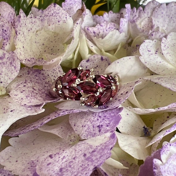 Vintage Rhodolite Garnet Sterling Silver Ring - image 3