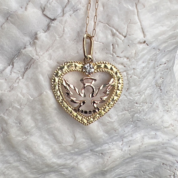 Collier Vintage 10 Rangs Cœur Doré - Pendentif Amour Ancien 1863 - Occasion Patiné