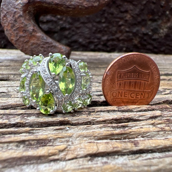 Vintage Estate Peridot and Topaz 925 Sterling Sil… - image 5