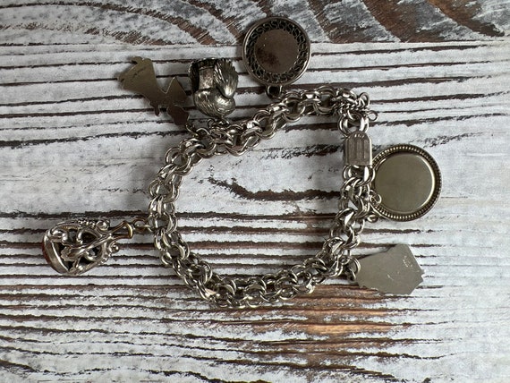 Vintage Estate Sterling Silver 6 Charms Bracelet - image 2