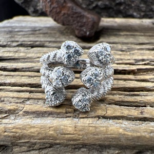 Vintage Judith Ripka Sterling Silver Cubic Zirconia Heart Ring - Size 5 3/4