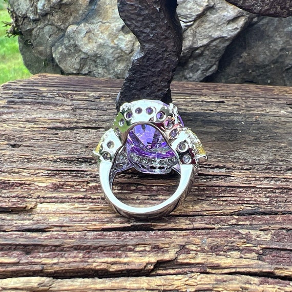 Vintage Estate Sterling Silver Purple and Yellow … - image 5