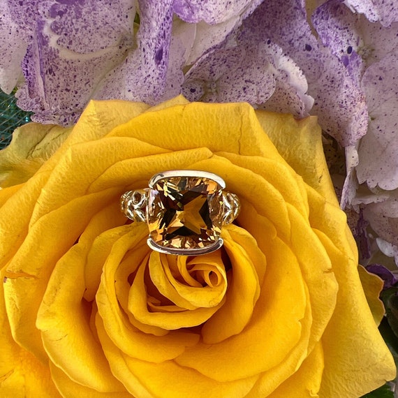 Sterling Silver Citrine Ring 925 - image 6