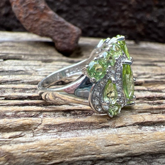 Vintage Estate Peridot and Topaz 925 Sterling Sil… - image 4