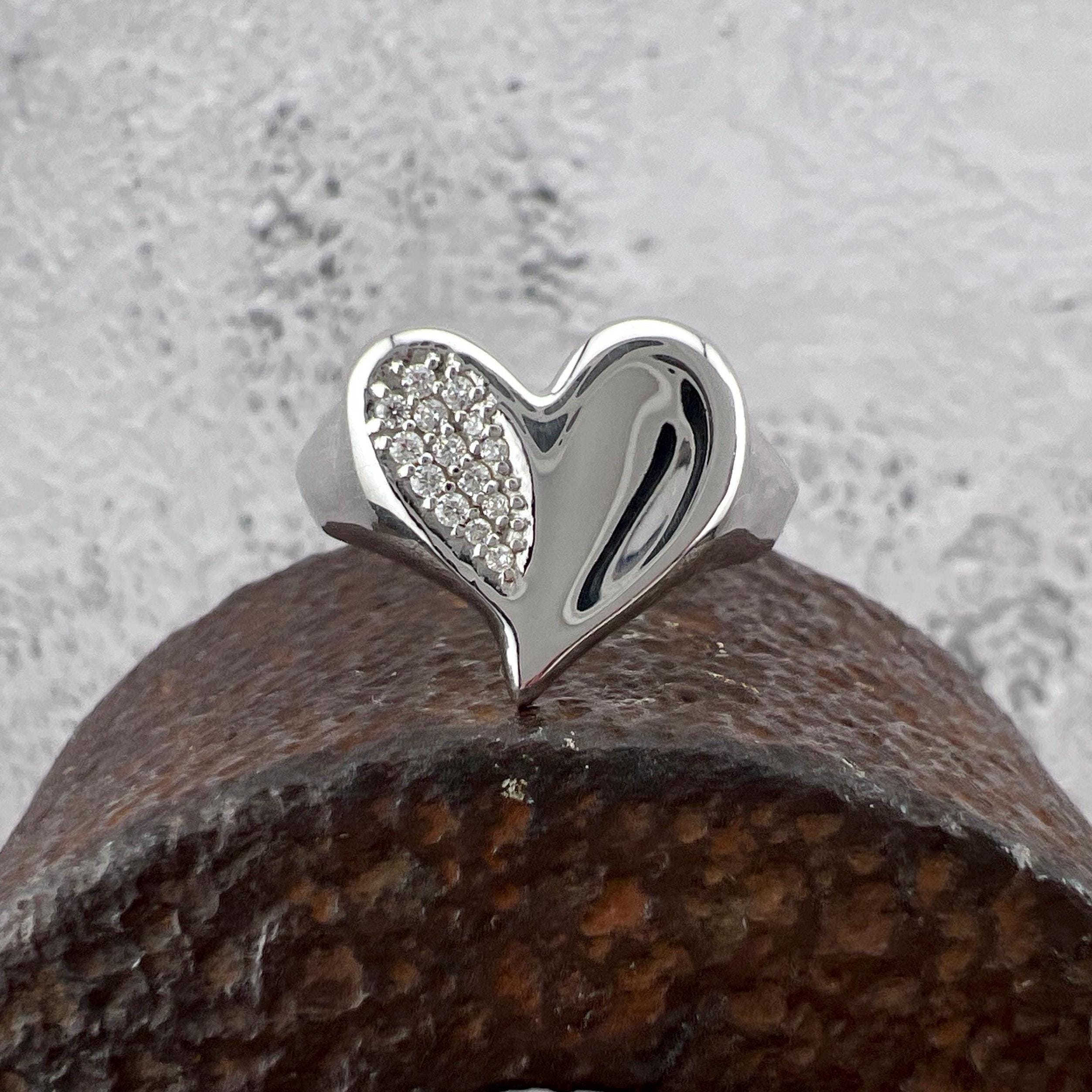 Judith Ripka Eros Heart Cubic Zirconia 925 Sterling Silver Ring