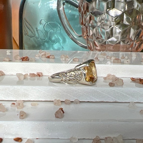 Sterling Silver Citrine Ring 925 - image 3