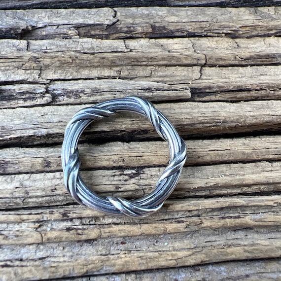 Vintage Estate Silver Twisted Stackable Stacker R… - image 2