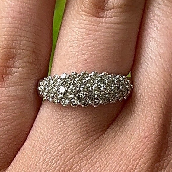 Estate 10k White Gold Ring with Diamonds - image 4