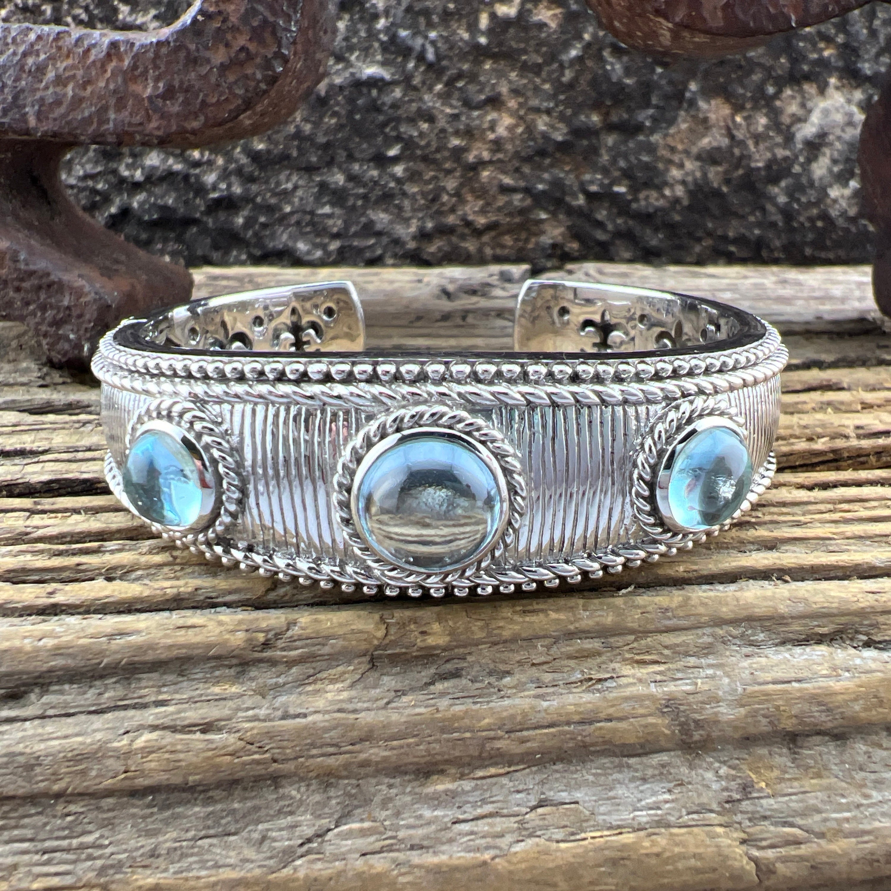 Judith Ripka Blue Topaz Sterling Silver Cuff Bracelet - Etsy