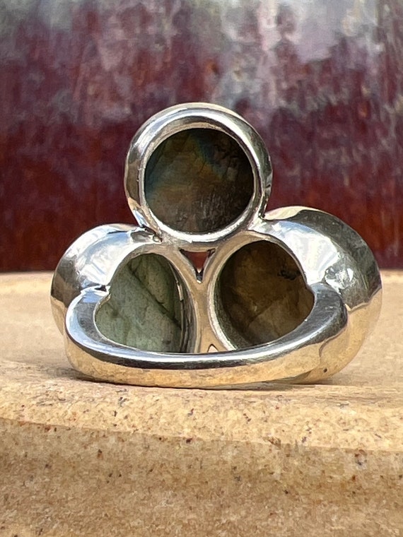 Vintage Sterling Silver Labradorite Ring - image 5