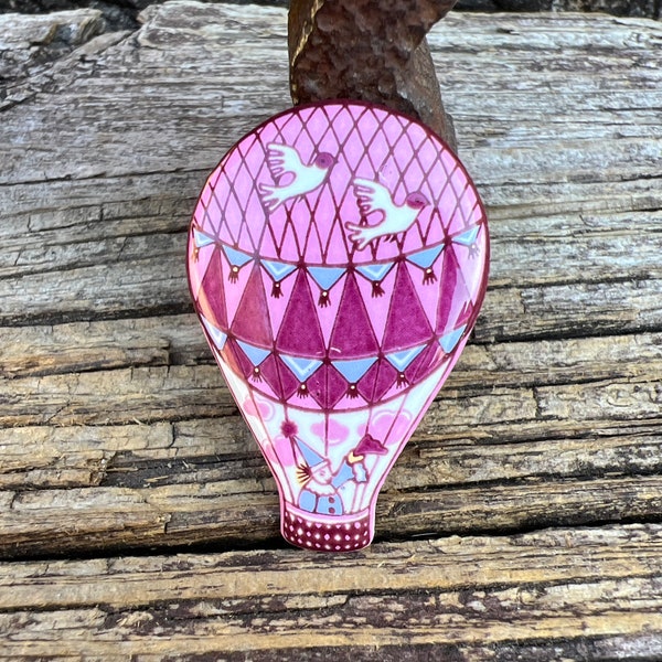 Michaela Frey Wien Enamel Hot Air Balloon Pin / Brooch