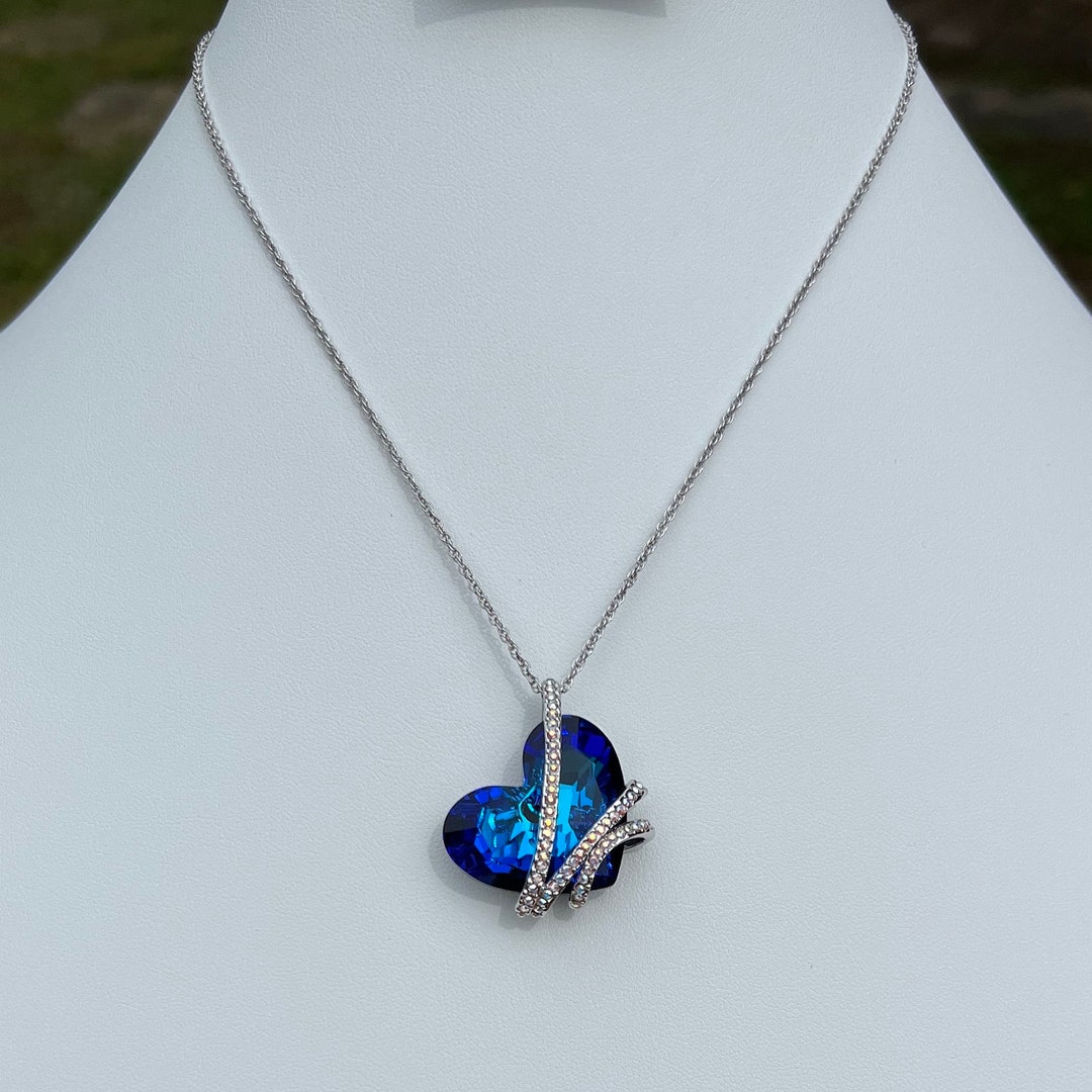 SWAROVSKI★ [正規品] Teddy Heart Blue Necklace ショッパー付 210.jpg