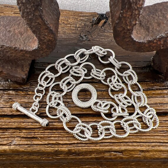Judith Ripka Single and Double Rope Circle Links 925
