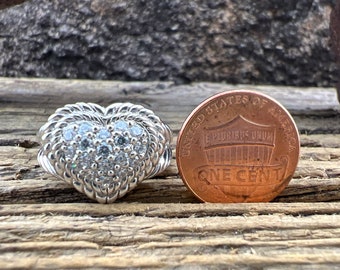 vintage silver ring 欠けたハート Vintage Swirling Sterling Silver Ring Size 5 3/4 FREE