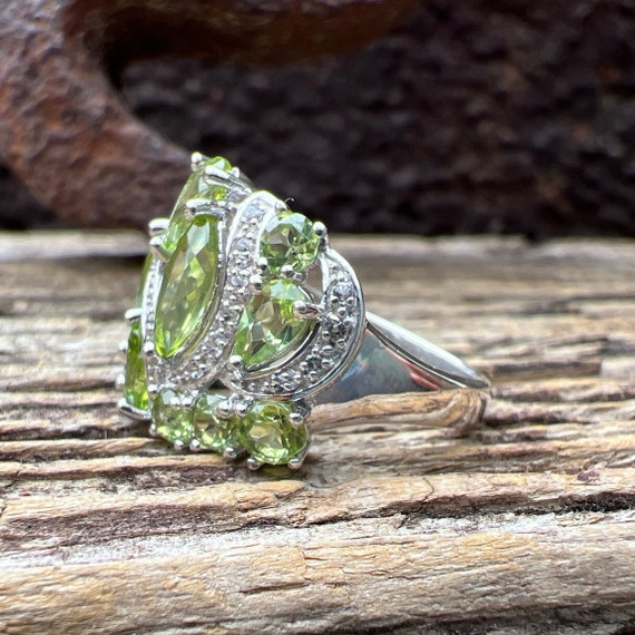 Vintage Estate Peridot and Topaz 925 Sterling Sil… - image 2