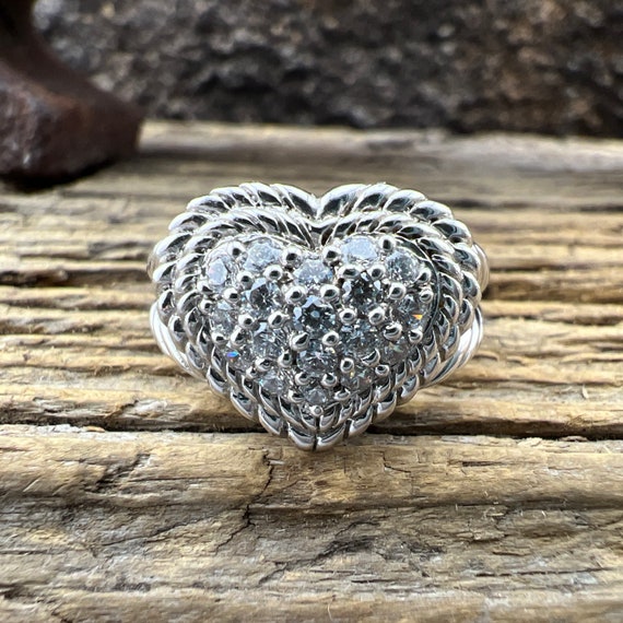 ー品販売  Ripka Judith Estate Vintage Cubic 925 Heart Pave Zirconia アクセサリー