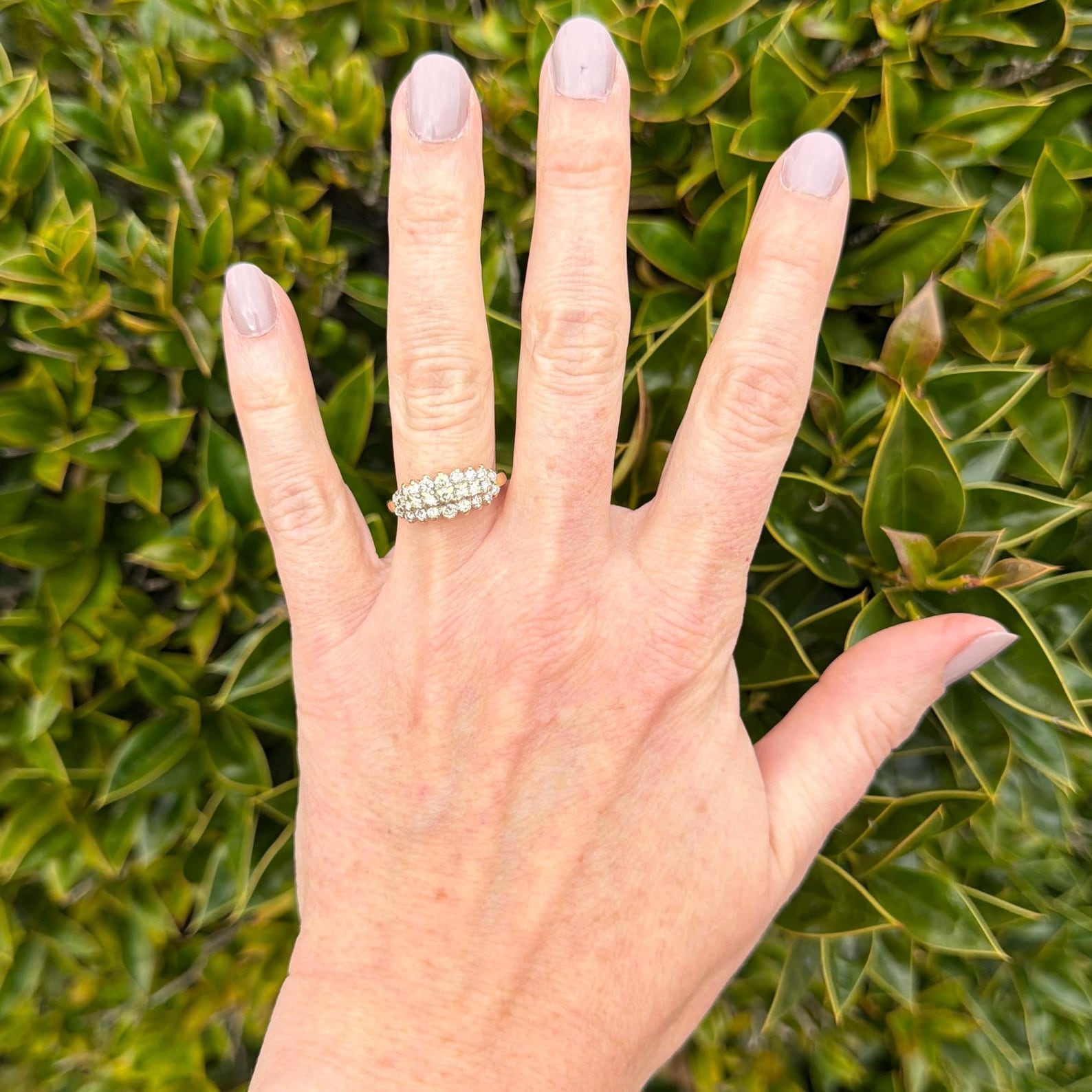 14k Diamond Yellow Gold Ring - Vintage Estate - US Size 8.75 - Etsy