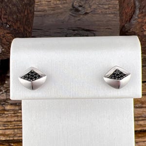Judith Ripka Iris Black Spinel Sterling Silver Stud Earrings