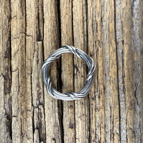 Vintage Estate Silver Twisted Stackable Stacker R… - image 3