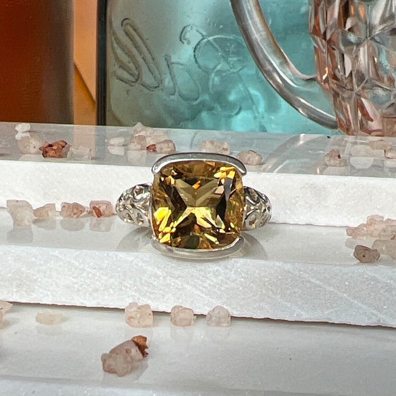 Sterling Silver Citrine Ring 925 - image 2