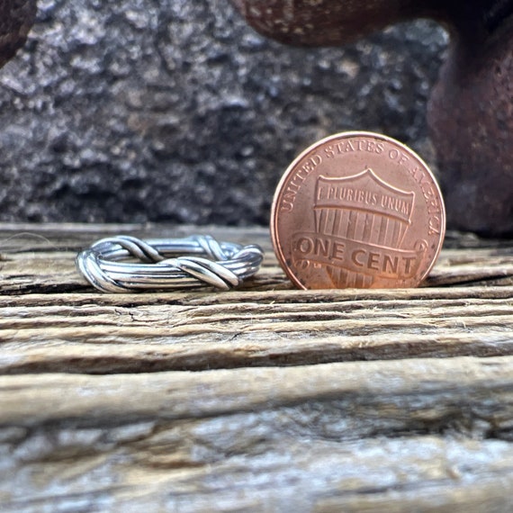 Vintage Estate Silver Twisted Stackable Stacker R… - image 4