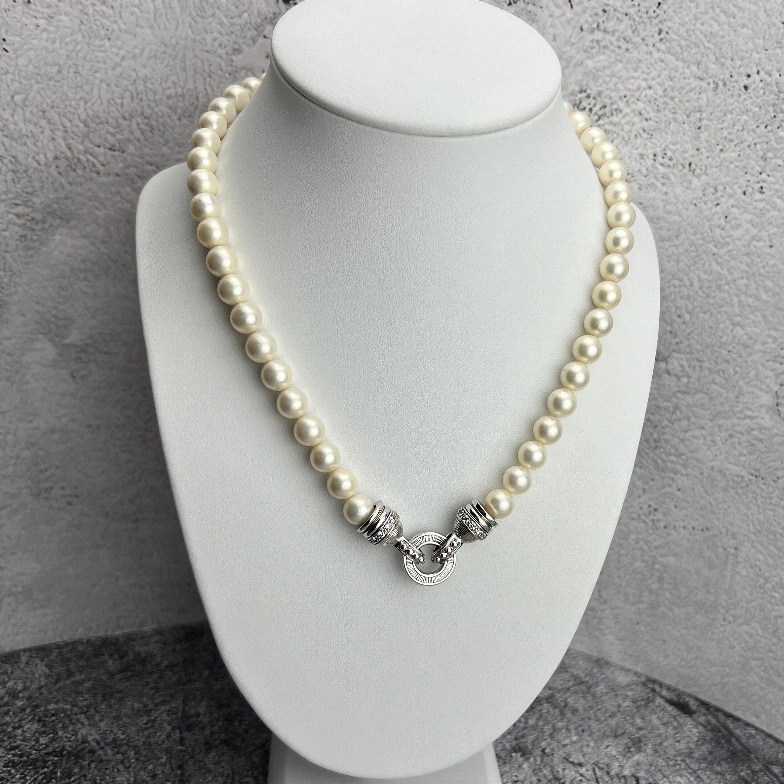 Judith Ripka Pearl 925 Sterling Silver and Cubic Zirconia